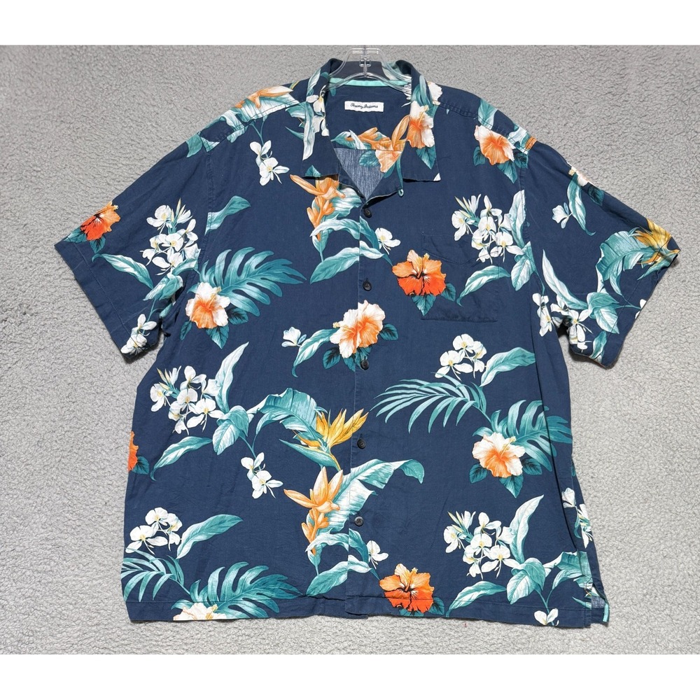Tommy Bahama 100% silk Mesquite Blooms Floral Shirt mens size 3XL